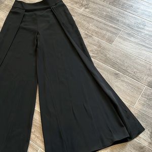 Ralph Lauren Purple Label Womenswear Black Open Pleat Crepe Dress Pant 4 NWT